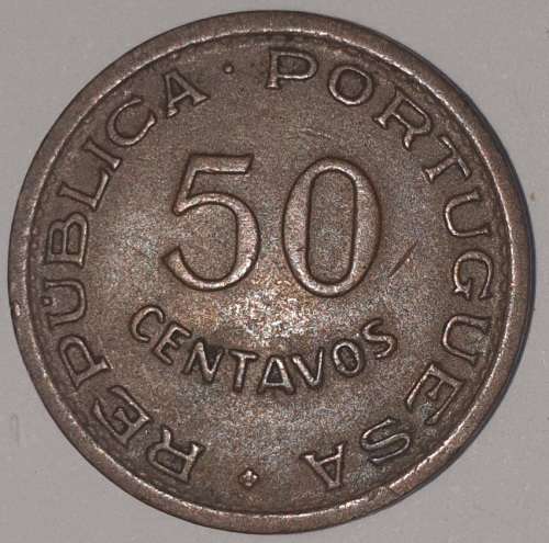 1953 - 50 CENTAVOS COIN - MOZAMBIQUE - (Bronze)
